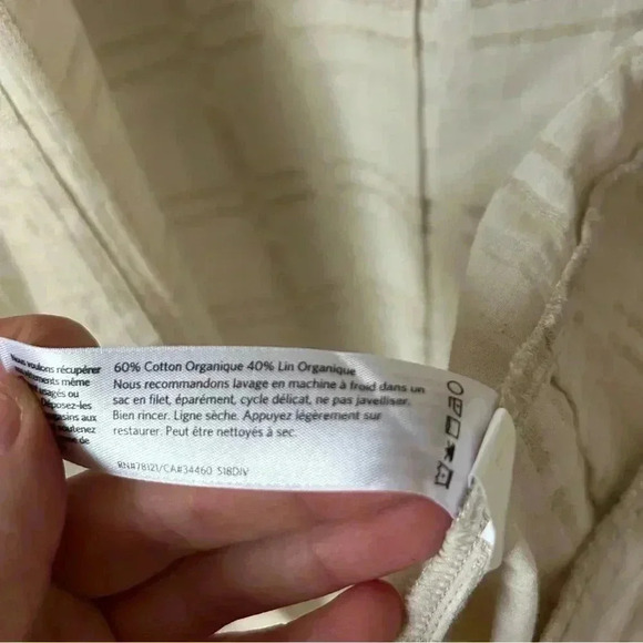 Eileen Fisher Organic Cotton Linen Collared Blazer Jacket Ivory Size Medium - Picture 6 of 8